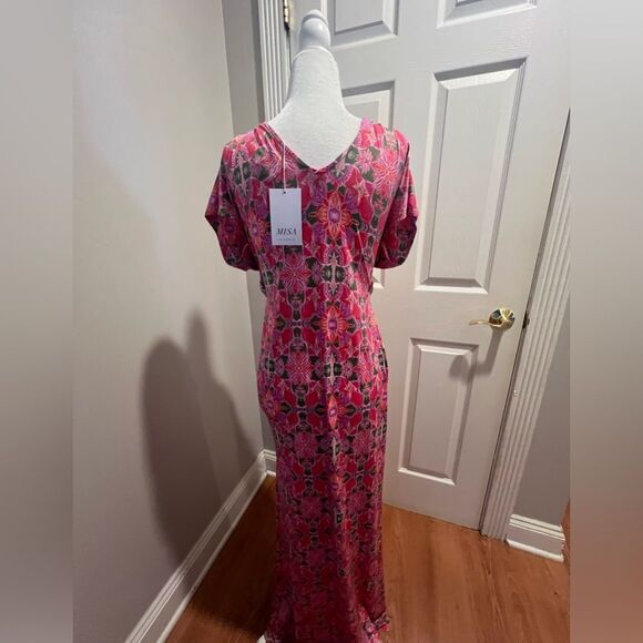 nwt misa Los Angeles Carlotta Ruched Maxi Dress women's cut out dress size md - Picture 7 of 11